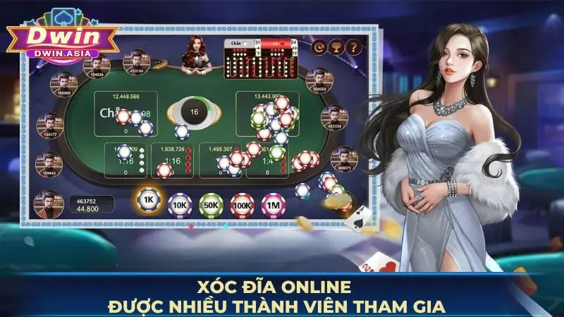 Xóc đĩa online là trò chơi được nhiều thành viên DWIN tham gia